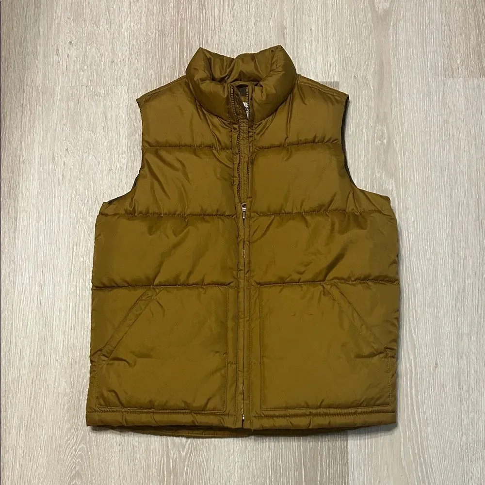 Old Navy Kid’s Brown Full Zip Puffer Vest Sz 10-12